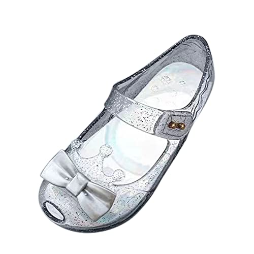 BOTCAM Kinder Sneaker 26 Flash Diamond Crystal Weiche Sohle rutschfeste Sandalen Jelly Tanzschuhe Prinzessin Schuhe Baby Schuhe Chucks (Silver, 28 Little Kid) von BOTCAM