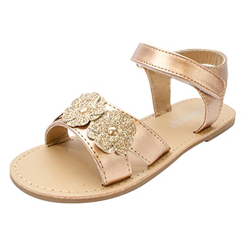 BOTCAM Kinderschuhe Mädchen Sandalen Sommer weiche Sohle rutschfeste bequeme Mode Prinzessin Schuhe Schleife Sandalen Kindersandale (Z-B-Rose Gold, 31 Little Child) von BOTCAM