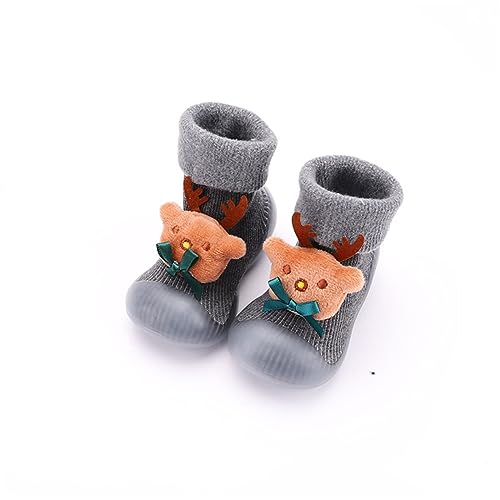 BOTCAM Kleinkind Mädchen Schuhe Socken Animal Print Mädchen Baby Vier Farben für 0 bis 4 Schuhe Herren Angebote (Grey, 21 Infant) von BOTCAM