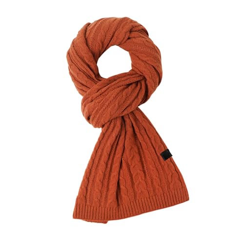 BOTCAM Langer Strickschal für Herren, stilvoller Damen-Winterschal, warm und weich Schwarzer Schal Herren (Orange, One Size) von BOTCAM