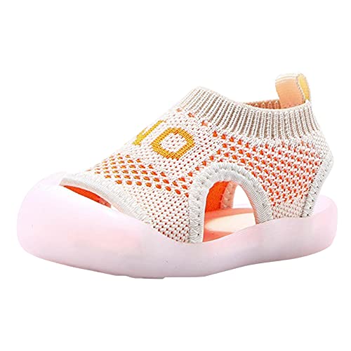 BOTCAM Lauflernschuhe Indoor Baby Kleinkind atmungsaktiv Strand Netze Sandalen Mädchen Säugling jungen Kinder Schuhe weiche Baby Schuhe Sportschuhe Jungs 23 (Orange, 19) von BOTCAM