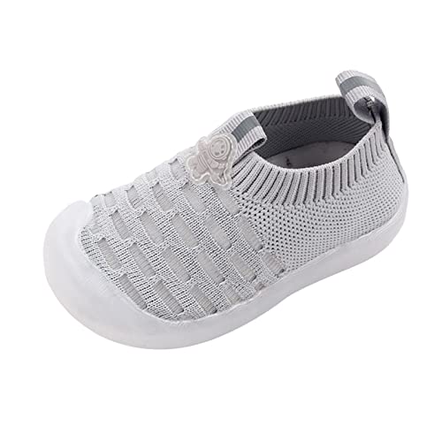 BOTCAM Leichte Schuhe Netzschuhe Atmungsaktive Sportschuhe mit weicher Sohle Socken Schuhe Hohe Sneaker Mädchen 27 (Grey, 20) von BOTCAM