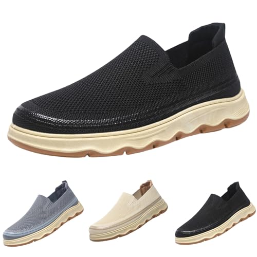BOTCAM Loafer Herren Business Schuhe Mokassins Dicke Sohle Slip On Freizeitschuhe Atmungsaktiv Komfortschuhe Bequeme rutschfeste Arbeitsschuhe Fahrschuhe Halbschuhe Schlüpfenschuhe Bootsschuhe von BOTCAM