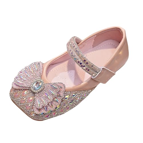 BOTCAM Mädchen Ballerinas Mary Jane Halbschuhe mit Strasssteinen Und Schleifen Süße Und Elegant Pailletten Cosplay Schuhe Kleiderschuhe Kinder Partys Hochzeiten Kommunionschuhe Prinzessinnenschuhe von BOTCAM