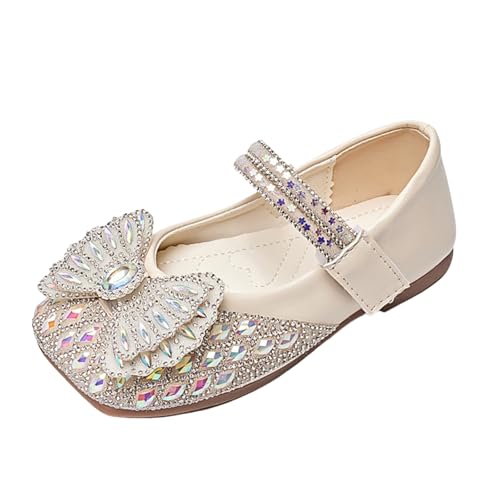BOTCAM Mädchen Ballerinas Mary Jane Halbschuhe mit Strasssteinen Und Schleifen Süße Und Elegant Pailletten Cosplay Schuhe Kleiderschuhe Kinder Partys Hochzeiten Kommunionschuhe Prinzessinnenschuhe von BOTCAM
