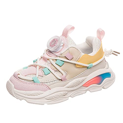BOTCAM Mode Frühling Sommer Kinder Sport Jungen Laufschuhe Flach Leicht Mesh Atmungsaktiv Bequem Einfarbig Einfacher Stil Schuhe Kinder 40 Jungen (Z-A-Pink, 31.5 Little Child) von BOTCAM
