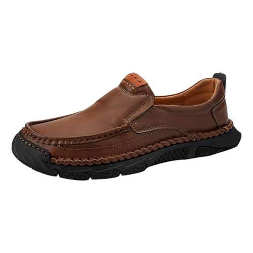 BOTCAM Mokassins Herren Klassische Loafer Weich Comfort Bootsschuhe Slip On rutschfeste Freizeitschuhe Fahrenschuhe Halbschuhe Lederschuhe Business-Schuhe Barfußschuhe Schlüpfenschuhe von BOTCAM