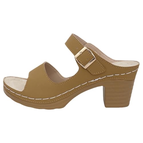 BOTCAM Orthopedische Sandalen Mit Blockabsatz High Heel Hausschuhe Frühling und Sommer Mid Heel Pantoletten Sandaletten Mit Fußbett Offener Zehenpartie Slip On Slipper Sommerschuhe Slides BOTCAM Orthopedische Sandalen Mit Blockabsatz High Heel Hausschuhe Frühling und Sommer Mid Heel Pantoletten Sandaletten Mit Fußbett Offener Zehenpartie Slip On Slipper Sommerschuhe Slides von BOTCAM