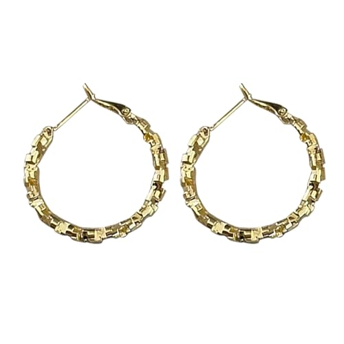 BOTCAM Premium Sense Of Broken Silver Circle Earrings Women's Light Design Sense Of Full Netroots Temperament Pull Full Design Exaggerated Earrings Ear Buckle Halskette Und Ohrringe von BOTCAM