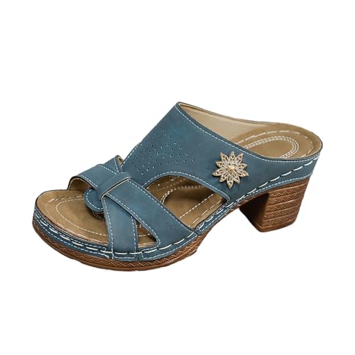BOTCAM Sandalen & Slides Mit Blockabsatz Damen Slip On Schuhe Schlupf-Clogs Hausschuhe Modische High Heels Slipper Pantoletten Sommerschuhe Offener Zehenbereich Mid Heel Sandaletten Mit Fußbett BOTCAM Sandalen & Slides Mit Blockabsatz Damen Slip On Schuhe Schlupf-Clogs Hausschuhe Modische High Heels Slipper Pantoletten Sommerschuhe Offener Zehenbereich Mid Heel Sandaletten Mit Fußbett von BOTCAM