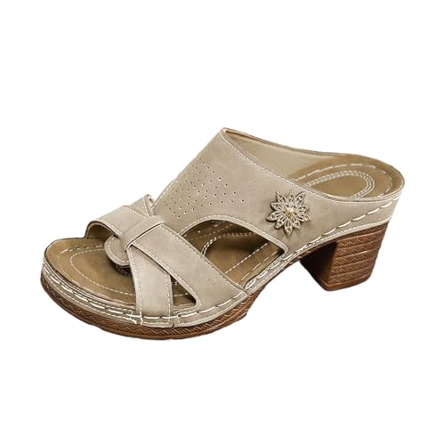 BOTCAM Sandalen & Slides Mit Blockabsatz Damen Slip On Schuhe Schlupf-Clogs Hausschuhe Modische High Heels Slipper Pantoletten Sommerschuhe Offener Zehenbereich Mid Heel Sandaletten Mit Fußbett BOTCAM Sandalen & Slides Mit Blockabsatz Damen Slip On Schuhe Schlupf-Clogs Hausschuhe Modische High Heels Slipper Pantoletten Sommerschuhe Offener Zehenbereich Mid Heel Sandaletten Mit Fußbett von BOTCAM