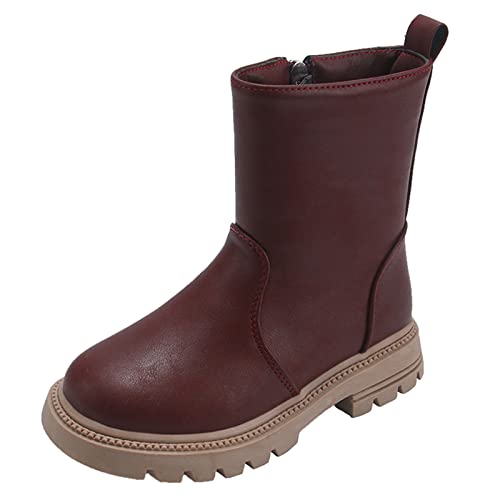 BOTCAM Schneeboots Jungen 37 Scrub Boots für Mädchen, wasserdicht, kurze Stiefel aus, rutschfeste, atmungsaktive Stiefel in Nude Boots Jungen 41 (A, 30 Little Child) von BOTCAM