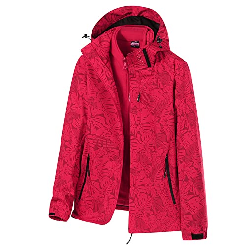 BOTCAM Softshelljacke für Damen Herren - Wasserdicht & Winddichte - 2 in 1 Doppeljacke - Übergangsjacke für Herbst & Winter - Regenjacke mit Kapuze - Wetterfester Regenmantel & Outdoor Jacke - Unisex von BOTCAM