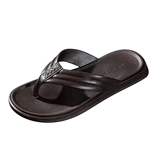 BOTCAM Sommer Flip Flops Mit Arch Support Damen Herren Schlappen Weiche Hausschuhe Leder Zehentrenner Badelatschen Flach Pumps Badeschlappen Meer Pool Strand Schwimmen Sommer Duschlatschen von BOTCAM