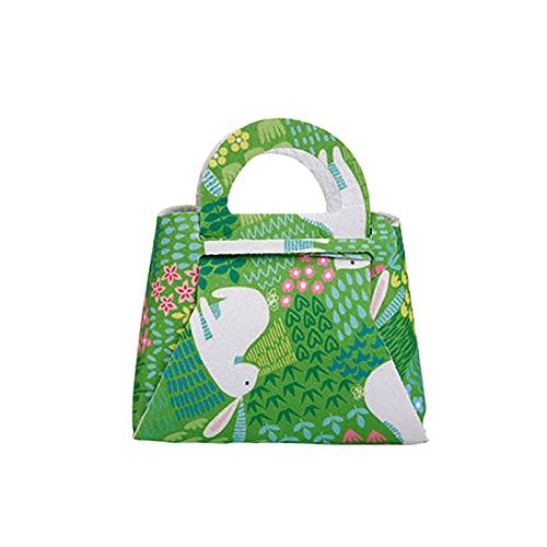 BOTCAM Taschen Damen Shopper Ostern-Kaninchen-Handtaschen-Handgemachte Süßigkeits-Taschen-nicht gewebte Karotten-Druck-Geschenk-Tasche Würfel Mit Taschen (B, One Size) von BOTCAM