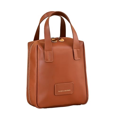 BOTCAM Taschen Mit Kette Modische mehrschichtige Reise-Make-up- aus PU- Weste Mit Taschen Männer (Brown, One Size) von BOTCAM