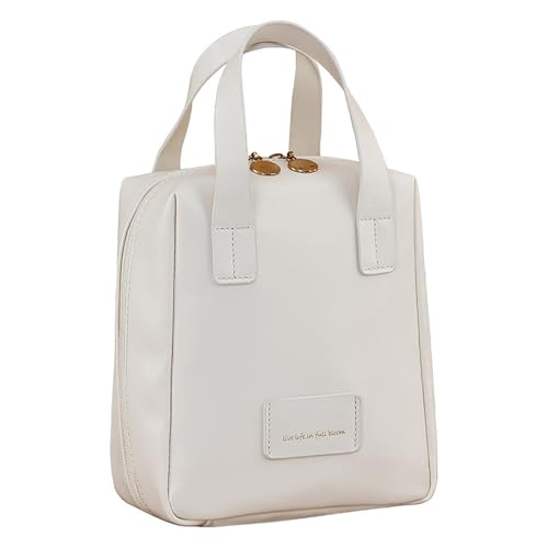 BOTCAM Taschen Mit Kette Modische mehrschichtige Reise-Make-up- aus PU- Weste Mit Taschen Männer (White, One Size) von BOTCAM