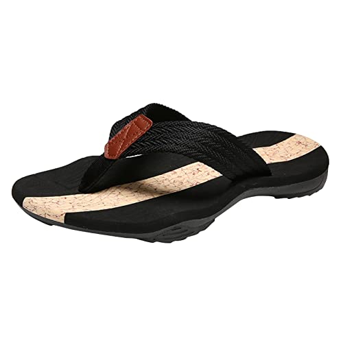 BOTCAM Tischtennis Schuhe Herren 8,5 Herrenschuhe Modische Flache Hausschuhe mit Fischgrätmuster Sommer Atmungsaktive Strandsandalen Flip Flops Herren Schuhe Sommer Hoch von BOTCAM