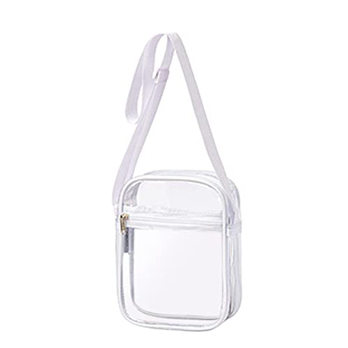 BOTCAM Transparente Tasche Multi Venue Approved Transparente PVC-Brieftasche mit Fronttasche Transparente Umhängetasche Herzbube Turnbeutel (White, One Size) von BOTCAM