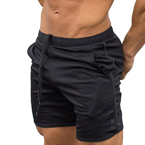 BOTCAM Turnhose Herren Sporthose Kurze Hosen Laufshorts Trainingsshorts Schnelltrocknend Atmungsaktive mit Tunnelzug und Tasche - Gummibund Jogging Shorts für Workout,Laufsport,Fitness von BOTCAM