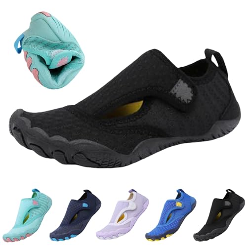 BOTCAM Unisex Barfussschuhe Badeschuhe Herren Damen Schwimmschuhe Schnell Trocken Wasserschuhe Outdoor Aqua Schuhe Atmungsaktiv rutschfest Strandschuhe Wandern Strand Yoga Surfschuhe Zehenschuhe von BOTCAM