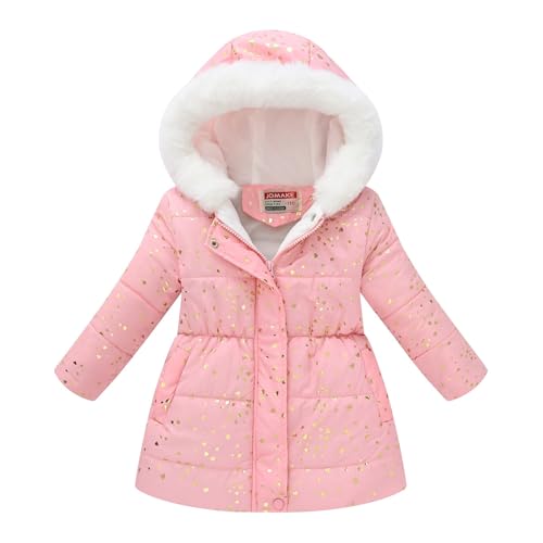 BOTCAM Winterjacke für Kinder Mädchen Parka Kapuzenjacke Winter Warm Outdoorjacke Thermojacke mit Kapuze Winddicht Kälteschutz Puffer Jacke Wintermantel Lang Daunenmantel für Kinder 3-12 Jahre von BOTCAM