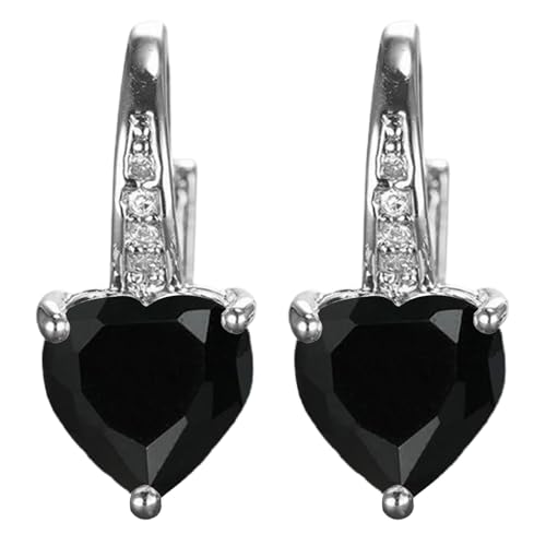 BOTCAM Women Earrings Heart Shaped Zircon Multi Color Fashion Simple Earrings Zircon Ear Peach Heart Multi Color Jewelry Ohrringe Früchte von BOTCAM