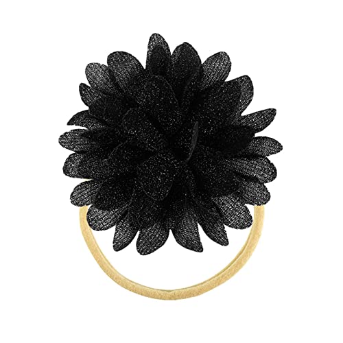 Baby Mädchen solide 1PC Stretch Blume Kopfbedeckung Haarband Infant Kinder Haarzubehör Haargummis Nahtlos (L, One Size) von BOTCAM