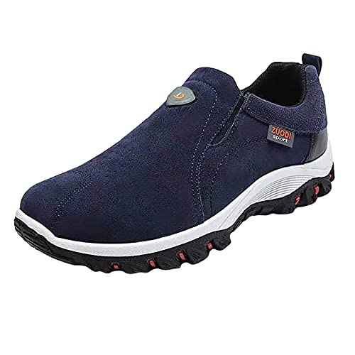 Badminton Schuhe Herren 42 Einfarbige runde Zehen-Laufschuhe für Herren 1 Schuhe Herren (Dark Blue, 46) von BOTCAM