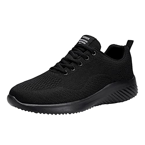 Compatible with Motorrad Sneaker Herren Schnüren Einfarbig Laufen Atmungsaktive Turnschuhe mit weichem Boden Schuhe Herren 46 Hoch (Black, 40) von BOTCAM