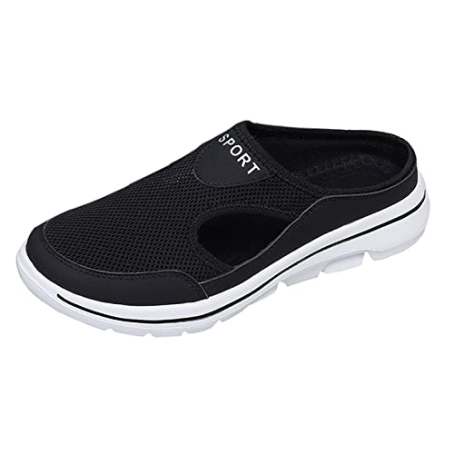 Damen Herren Clogs Hausschuhe Air Cushion Slip On Walking Orthopädische Schuhe Freizeit Mesh Atmungsaktiv Halboffene Pantoletten Walkingschuhe Leicht Bequem Schlupfschuhe Gartenschuhe von BOTCAM