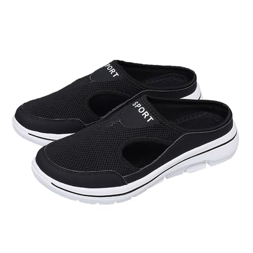 Damen Herren Clogs Hausschuhe Air Cushion Slip On Walking Orthopädische Schuhe Freizeit Mesh Atmungsaktiv Halboffene Pantoletten Walkingschuhe Leicht Bequem Schlupfschuhe Gartenschuhe von BOTCAM