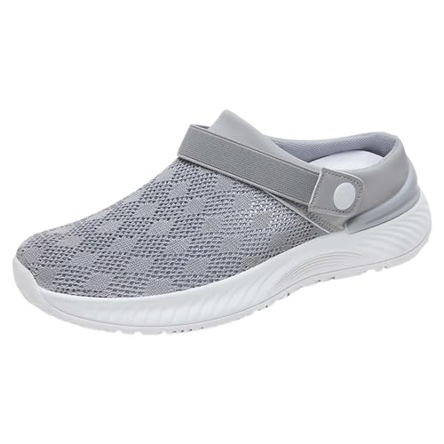 Damen Herren Clogs Hausschuhe Air Cushion Slip On Walking Orthopädische Schuhe Freizeit Mesh Atmungsaktiv Halboffene Pantoletten Walkingschuhe Leicht Bequem Schlupfschuhe Gartenschuhe von BOTCAM