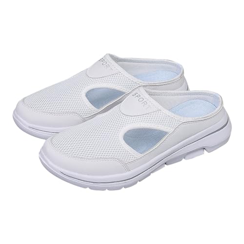 Damen Herren Clogs Hausschuhe Air Cushion Slip On Walking Orthopädische Schuhe Freizeit Mesh Atmungsaktiv Halboffene Pantoletten Walkingschuhe Leicht Bequem Schlupfschuhe Gartenschuhe von BOTCAM