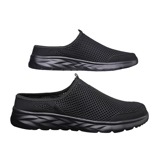 Damen Herren Clogs Hausschuhe Air Cushion Slip On Walking Orthopädische Schuhe Freizeit Mesh Atmungsaktiv Halboffene Pantoletten Walkingschuhe Leicht Bequem Schlupfschuhe Gartenschuhe von BOTCAM