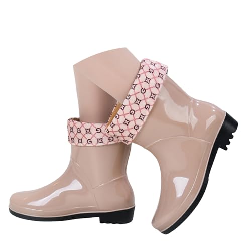 Damen Kurzschaft Regenstiefel, Gummistiefel Garten und Wandern Halbhoch Regenschuhe Boots Breite Füße Regenstiefel wasserdichte Schuhe Stiefeletten Arbeitsschuhe Gummistiefeletten von BOTCAM