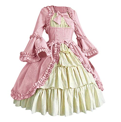 Damen Rokoko Ballkleid Gothic Viktorianisches Kleid Kostüm Mittelalter Langes Kleid Mehrlagig Spitze Vintage Prinzessin Cosplay Kleid Bodenlang Palaststil Frauen Cosplay Kostüm Lolita Partykleid von BOTCAM