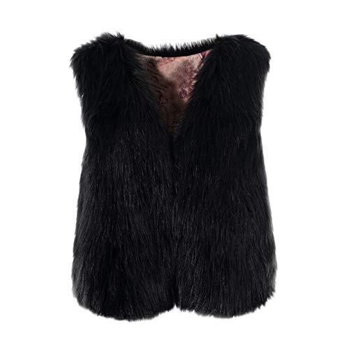 Damen Winter Warm Faux Pelz Weste Mantel Kurz Jacke Fellweste Frauen Pelzweste Weste Fell kunstfell Weste Weich Bequem Ärmellos Winterjacke Parka Fell Mäntel Tops V-Ausschnitt Plüschweste von BOTCAM