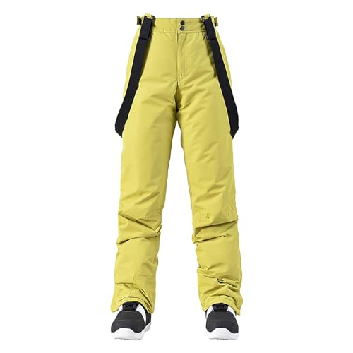 Damen wasserdichte, Winter Skihose mit Verstellbaren Trägern Overall Winddichte Schneehose Frauen Softshellhose Outdoor Warme Skihose Winterhose Thermohose Snowboardhose Wanderhose von BOTCAM