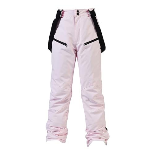 Damen wasserdichte, Winter Skihose mit Verstellbaren Trägern Overall Winddichte Schneehose Frauen Softshellhose Outdoor Warme Skihose Winterhose Thermohose Snowboardhose Wanderhose von BOTCAM