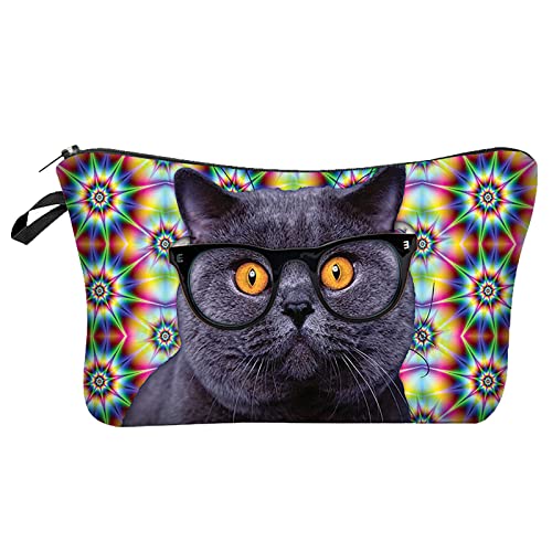 Designer Taschen Damen Klein Cat 3D gedruckte europäische und amerikanische Kosmetiktasche Handtasche Damen Aufbewahrungstasche (B, One Size) von BOTCAM