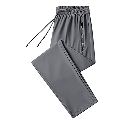 Einfarbig Freizeithosen mit Kordelzug Atmungsaktive Jogginghose Herren Gerader Schnitt Herrenhosen Lang Stretch Trainingshose Herren Leichte Sommerhose Herren Lang Baggy Freizeithose Sporthosen von BOTCAM