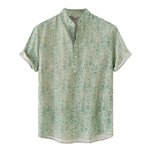 Familie Tops Herren Sommer Casual Tops Shirt Hawaii Abstract Print Shirt Kurzarm Umlegekragen Fashion Top Shirt T Shirt Schwarz 48 von BOTCAM