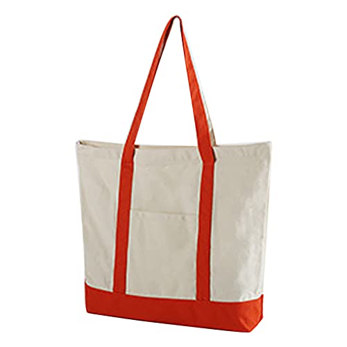 Gürtel Taschen Handwerk Mittlere Supermarkt-Umwelttasche Tragbare Segeltuchtasche mit großem Fassungsvermögen und Reißverschluss (Red, One Size) von BOTCAM