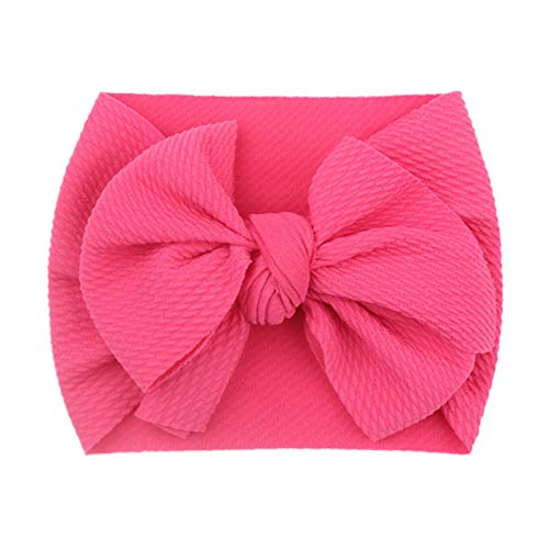 Haarband Stretch-Bowknot-Kopfbedeckung Haarband Mädchen Kleinkind 1PC Infant Baby Kinder Haarzubehör Zopfbänder (Hot Pink, One Size) von BOTCAM