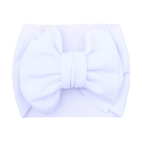 Haarband Stretch-Bowknot-Kopfbedeckung Haarband Mädchen Kleinkind 1PC Infant Baby Kinder Haarzubehör Zopfbänder (White, One Size) von BOTCAM