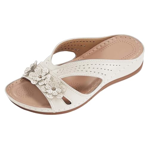 Hausschuhe Damen Orthopädische Pantoletten Mit Weiches Fußbett Freizeit Plateau Vintage Sommerschuhe Bohemian Walking Slippers Pantoffeln PU-Leder Lässige Freizeitschuhe Breite Füße Schlappen Hausschuhe Damen Orthopädische Pantoletten Mit Weiches Fußbett Freizeit Plateau Vintage Sommerschuhe Bohemian Walking Slippers Pantoffeln PU-Leder Lässige Freizeitschuhe Breite Füße Schlappen von BOTCAM