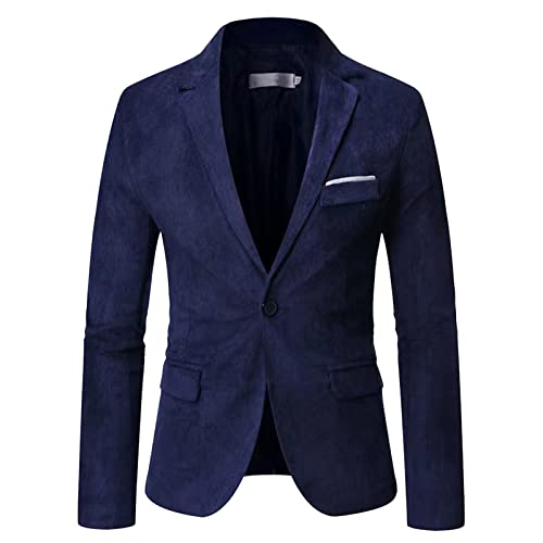 Herren Blazer Winter Cord Sportlich Freizeitsakkos Herren Slim Fit Smokingjacket Sakko Herren Sportlich Anzugjacken Herren Schwarz Blazer Cord Jacken Business M L XL XXL 3XL 4XL 5XL 6XL von BOTCAM