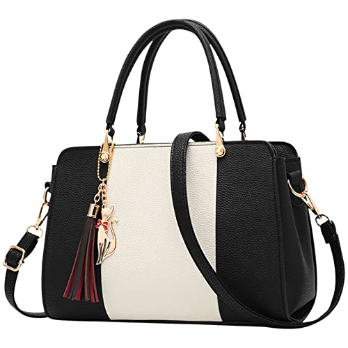 Kleid Mit Taschen Für Hochzeit Eine Umhängetasche Einfache Umhängetasche Handtasche mit großer Kapazität Einfache Umhängetasche aus mit Fransen (Black, One Size) von BOTCAM