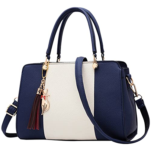 Kleid Mit Taschen Für Hochzeit Eine Umhängetasche Einfache Umhängetasche Handtasche mit großer Kapazität Einfache Umhängetasche aus mit Fransen (Blue, One Size) von BOTCAM